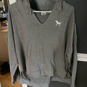 Pink pull over with hood